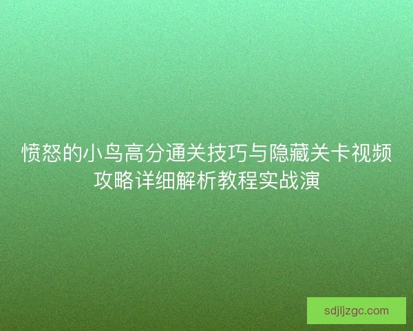 愤怒的小鸟高分通关技巧与隐藏关卡视频攻略详细解析教程实战演 愤怒的小鸟高分通关技巧与隐藏关卡视频攻略详细解析教程实战演