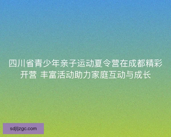 四川省青少年亲子运动夏令营在成都精彩开营 丰富活动助力家庭互动与成长