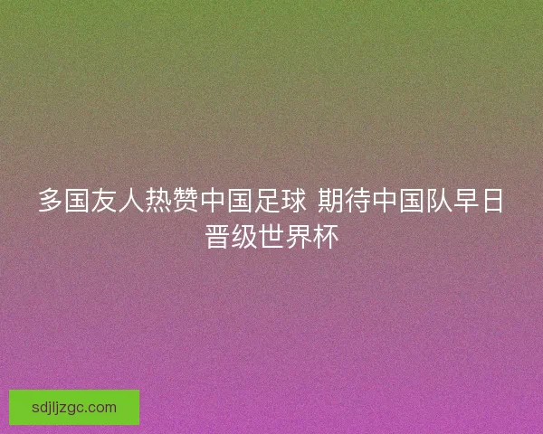 多国友人热赞中国足球 期待中国队早日晋级世界杯 多国友人热赞中国足球 期待中国队早日晋级世界杯
