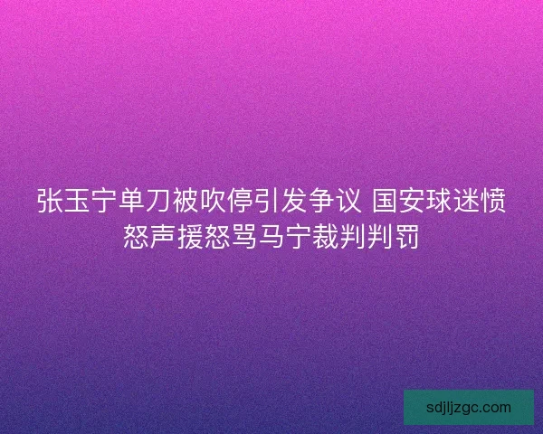 张玉宁单刀被吹停引发争议 国安球迷愤怒声援怒骂马宁裁判判罚 张玉宁单刀被吹停引发争议 国安球迷愤怒声援怒骂马宁裁判判罚